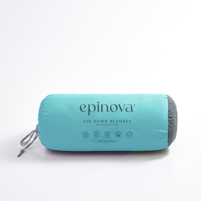 Epinova Air Down Blanket Reversible Solid Charcoal / Turquoise