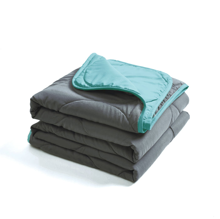 Epinova Air Down Blanket Reversible Solid Charcoal / Turquoise