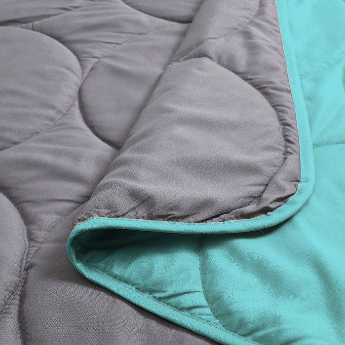 Epinova Air Down Blanket Reversible Solid Charcoal / Turquoise