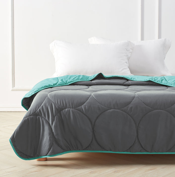 Epinova Air Down Blanket Reversible Solid Charcoal / Turquoise