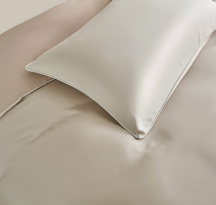 EPITEX HOMME TENCEL SOLID 1600TC FITTED SHEET SET - w/o Quilt Cover (CHAMPAGNE / SOFT BURLAP)