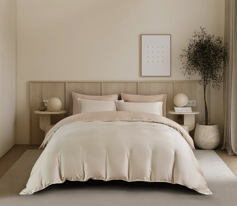 EPITEX HOMME TENCEL SOLID 1600TC FITTED SHEET SET - w/o Quilt Cover (CHAMPAGNE / SOFT BURLAP)