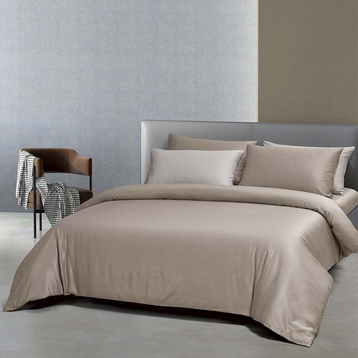 Epitex 1600TC Melange Tencel Blend Dobby Bedsheet Set (Soft Taupe)