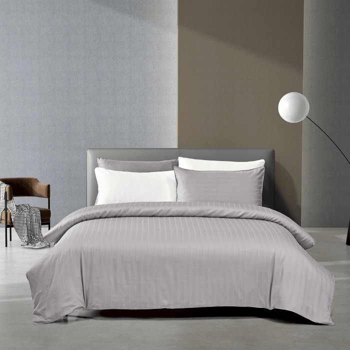 Epitex 100% Tencel Dobby 1600TC  Dawn Blue Fitted Sheet Set | Bedset (Soft Taupe)