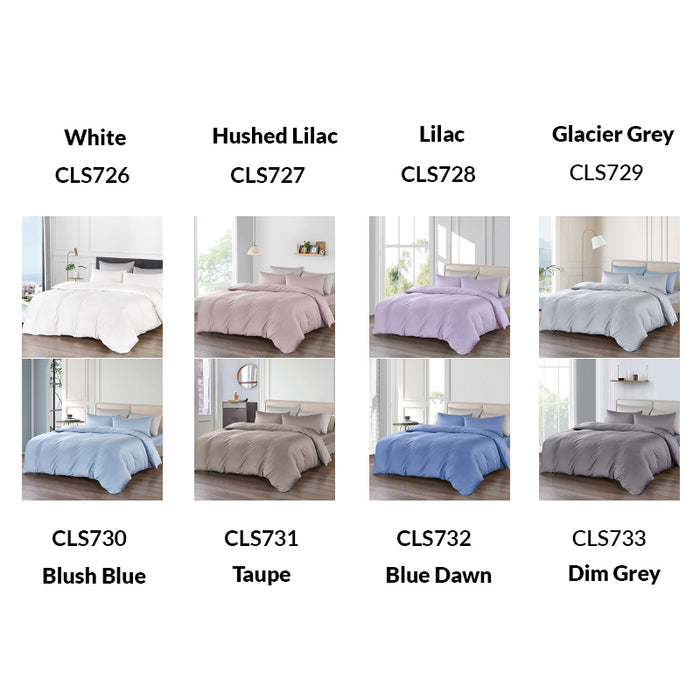 Epitex 100% Pure Cotton 1200TC Solid Color | fitted sheet set | bedsheet (CLS729 Glacier Grey)