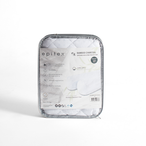 Epitex Bamboo Charcoal Pillow | Bolster Premium Protector - Epitex