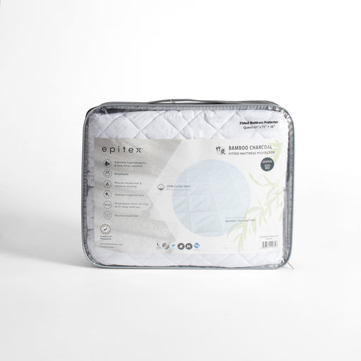Epitex Bamboo Charcoal Fitted Mattress Protector - Epitex