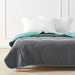 Epitex Air Down Blanket Reversible Solid Charcoal / Turquoise - Epitex