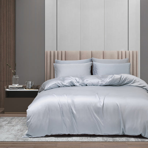 100% Tencel Solid 1600TC Silver Fitted Sheet Set | Bedset - Epitex