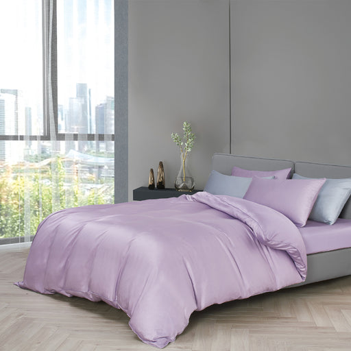 100% Tencel Solid 1600TC Lilac Fitted Sheet Set | Bedset - Epitex