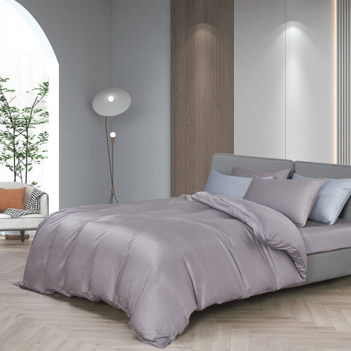 100% Tencel Solid 1600TC Ash Fitted Sheet Set | Bedset - Epitex