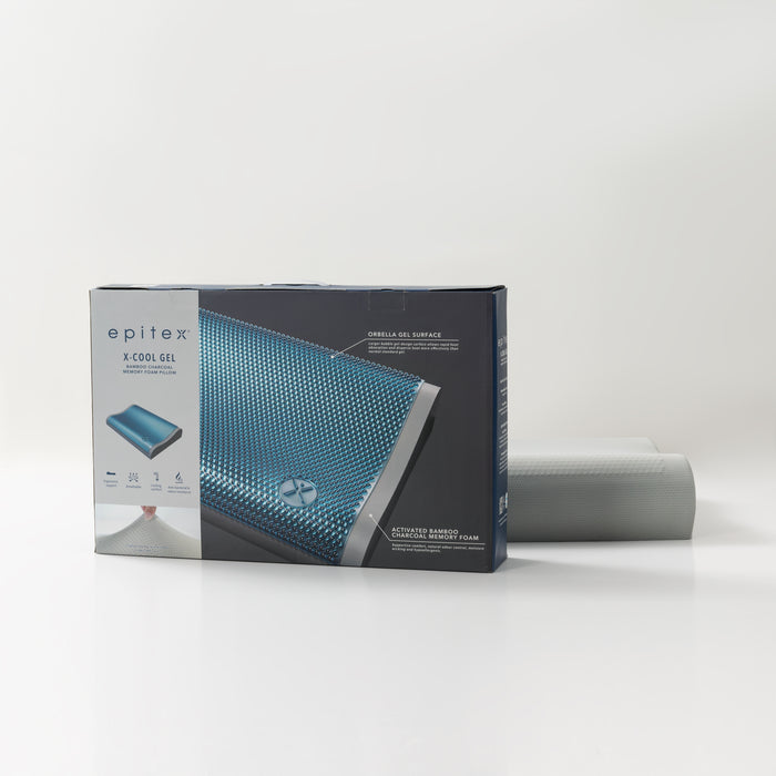 EPITEX X-COOL GEL BAMBOO CHARCOAL MEMORY FOAM CONTOUR PILLOW