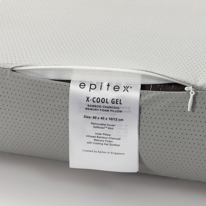 EPITEX X-COOL GEL BAMBOO CHARCOAL MEMORY FOAM CONTOUR PILLOW