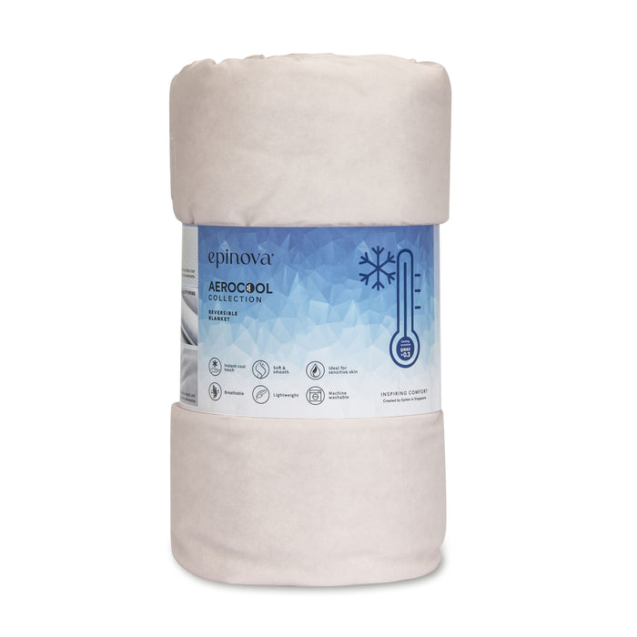 EPINOVA AEROCOOL REVERSIBLE BLANKET - SINGLE 140X190CM (BABYPINK/GREY)