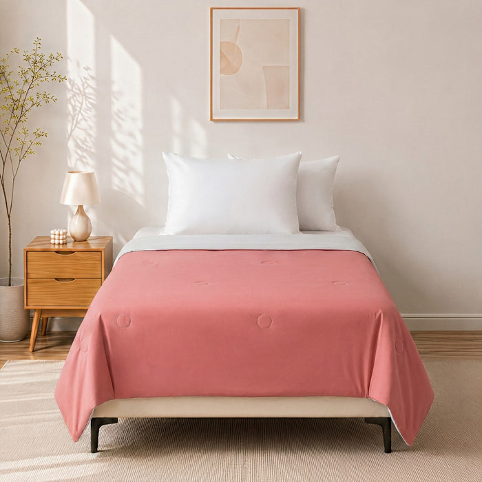 EPINOVA AEROCOOL REVERSIBLE BLANKET - SINGLE 140X190CM (Rose Wood/Cool Grey)