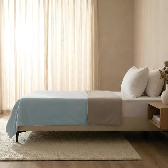 EPINOVA AEROCOOL REVERSIBLE BLANKET - SINGLE 140X190CM (SKYBLUE/GREY)