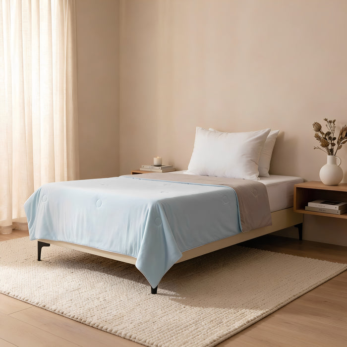 EPINOVA AEROCOOL REVERSIBLE BLANKET - SINGLE 140X190CM (SKYBLUE/GREY)