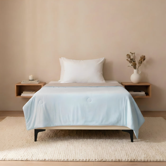 EPINOVA AEROCOOL REVERSIBLE BLANKET - SINGLE 140X190CM (SKYBLUE/GREY)