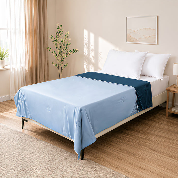 EPINOVA AEROCOOL REVERSIBLE BLANKET - SINGLE 140X190CM (Sub Blue/Fushion Blue)