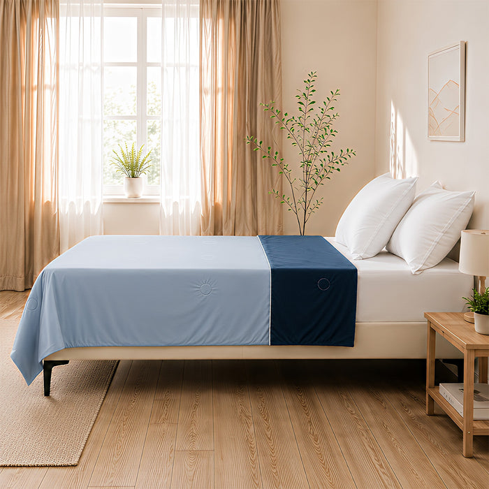 EPINOVA AEROCOOL REVERSIBLE BLANKET - SINGLE 140X190CM (Sub Blue/Fushion Blue)