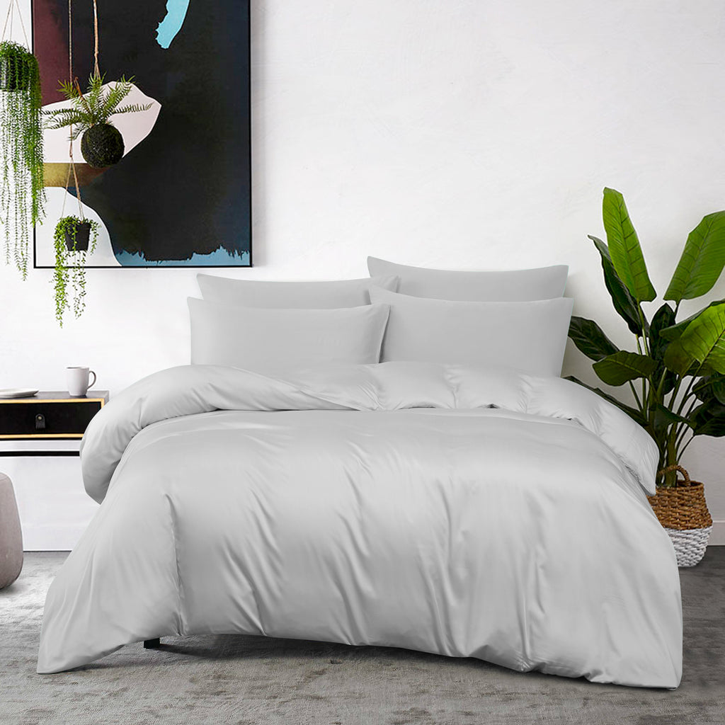 Bamboo 1200TC Premium Glacier Grey Fitted Sheet Set | Bedset