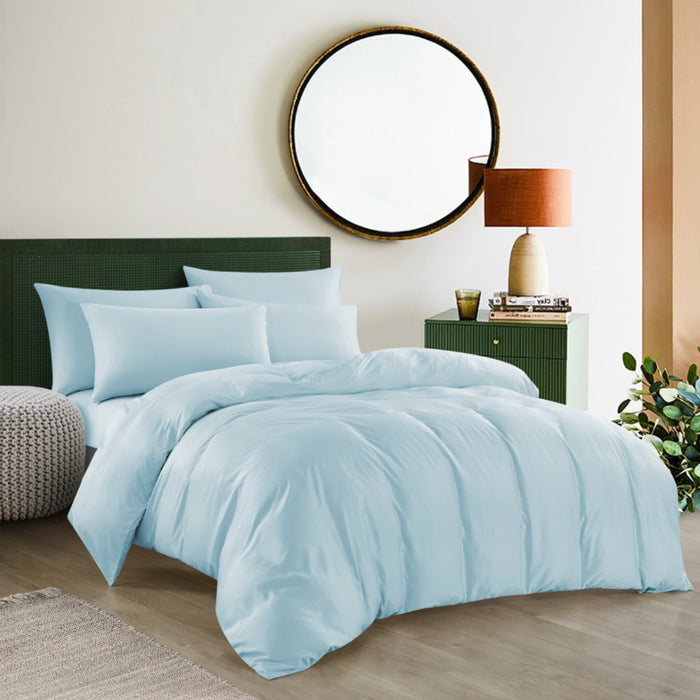 Bamboo 1200TC Premium Powdered Blue Fitted Sheet Set | Bedset