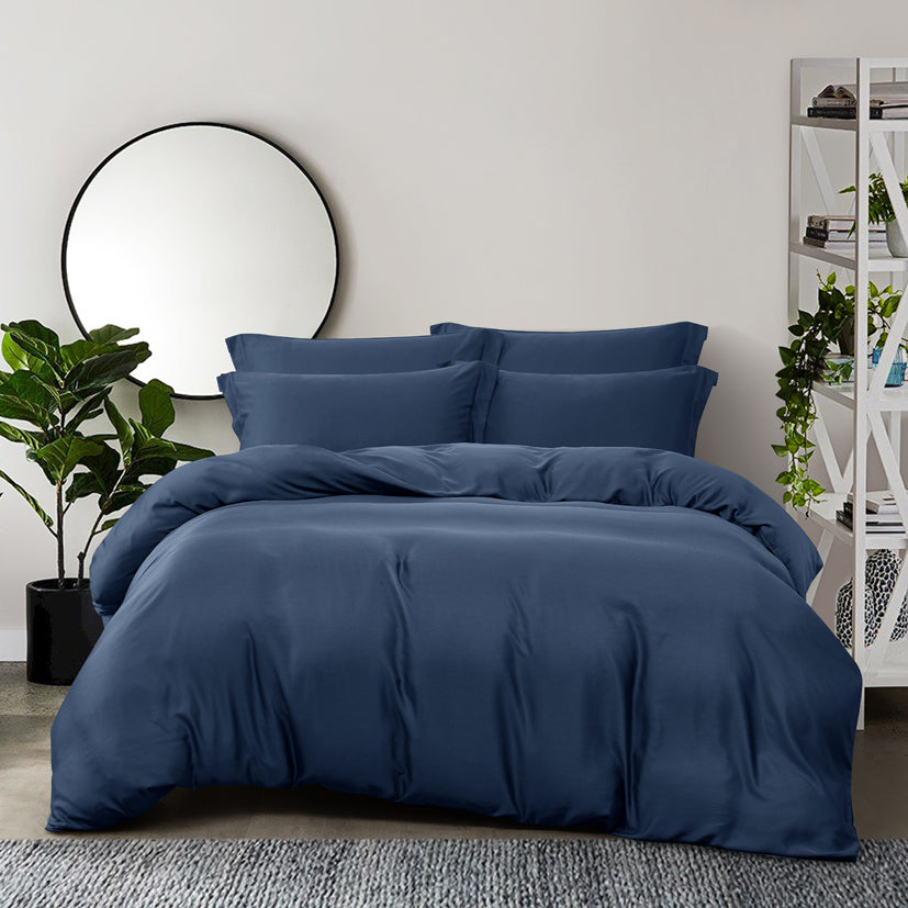 Bamboo Collection 1200TC Fitted Sheet Set | Bedset (Midnight Blue)
