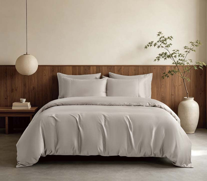 Epitex 100% Nature Bamboo Chroma Collection 1200TC Fitted Sheet Set | Bedset (Warm Grey)