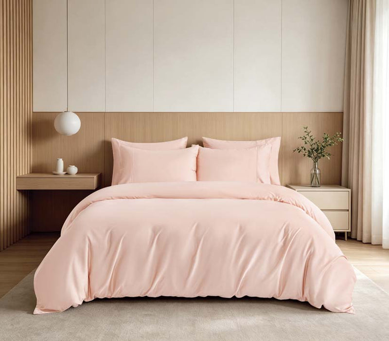 Epitex 100% Nature Bamboo Chroma Collection 1200TC Fitted Sheet Set | Bedset (Nude Pink)