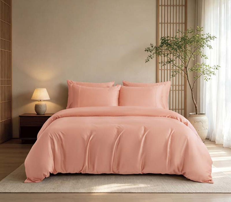 Epitex 100% Nature Bamboo Chroma Collection 1200TC Fitted Sheet Set | Bedset (Lt Salmon)