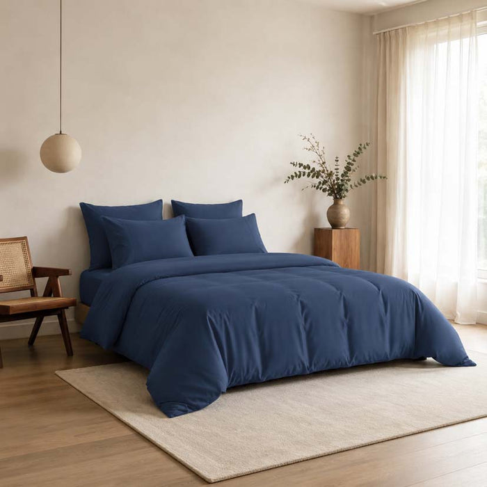 Epitex 100% Nature Bamboo Chroma Collection 1200TC Fitted Sheet Set | Bedset (Midnight Blue)