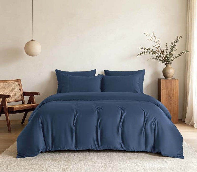 Epitex 100% Nature Bamboo Chroma Collection 1200TC Fitted Sheet Set | Bedset (Midnight Blue)