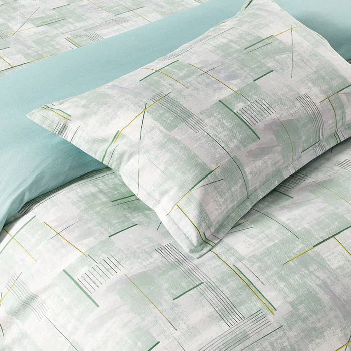 EPITEX COTTON LUMIA 1200TC Bedsheet Set | Fitted Sheet | Bedding Set (Mutued Grid)
