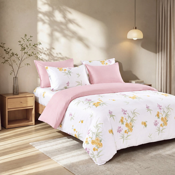 EPITEX COTTON LUMIA 1200TC Bedsheet Set | Fitted Sheet | Bedding Set (Dune Bloom)