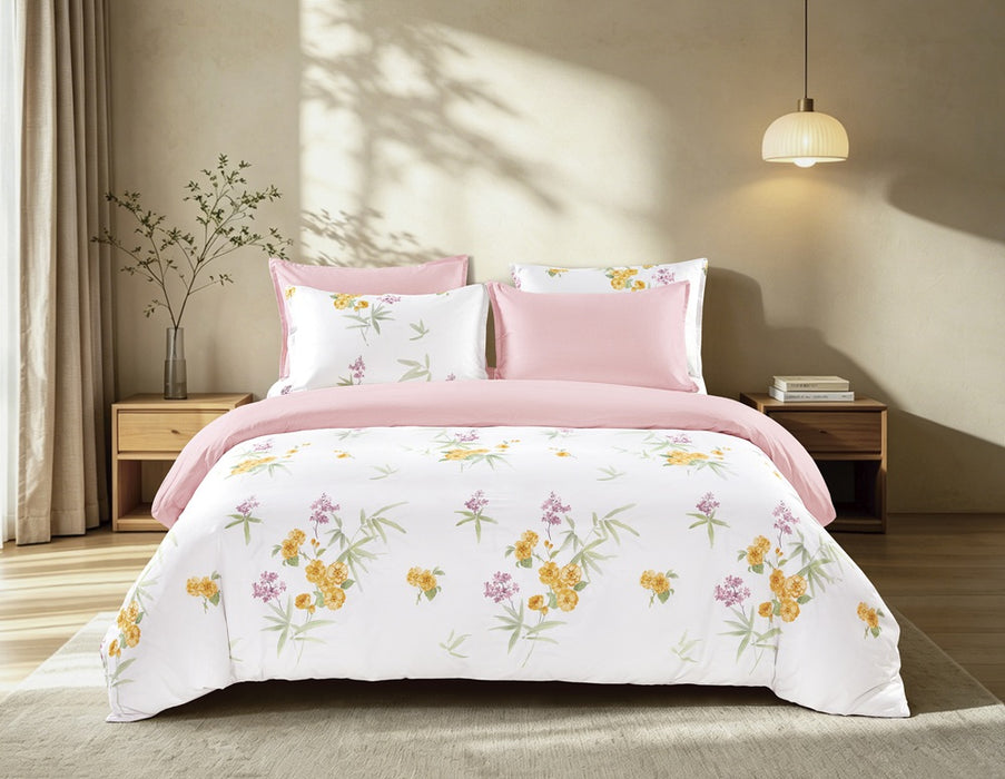 EPITEX COTTON LUMIA 1200TC Bedsheet Set | Fitted Sheet | Bedding Set (Dune Bloom)