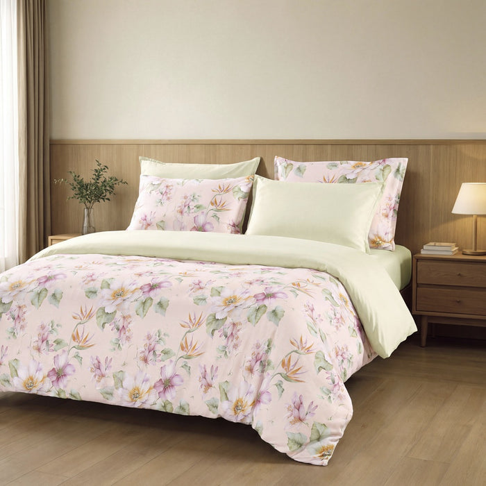 EPITEX COTTON LUMIA 1200TC Bedsheet Set | Fitted Sheet | Bedding Set (Flora Drift)