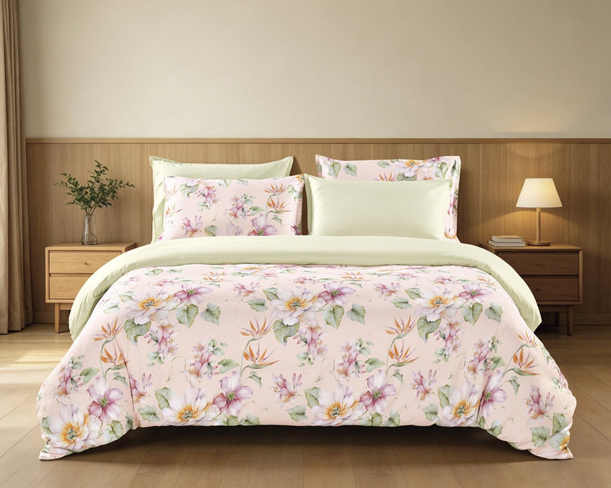 EPITEX COTTON LUMIA 1200TC Bedsheet Set | Fitted Sheet | Bedding Set (Flora Drift)