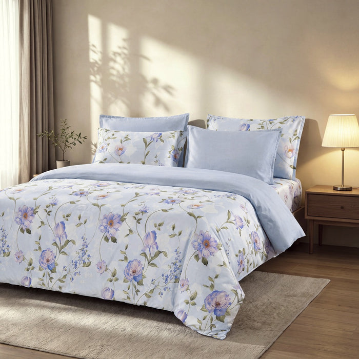 EPITEX COTTON LUMIA 1200TC Bedsheet Set | Fitted Sheet | Bedding Set (Azure Mist)