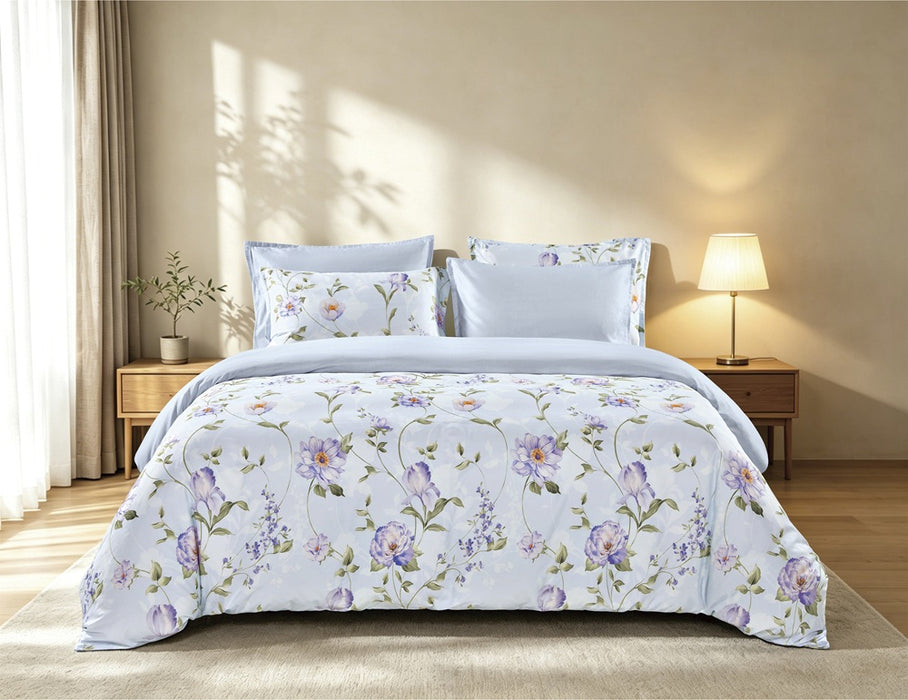 EPITEX COTTON LUMIA 1200TC Bedsheet Set | Fitted Sheet | Bedding Set (Azure Mist)