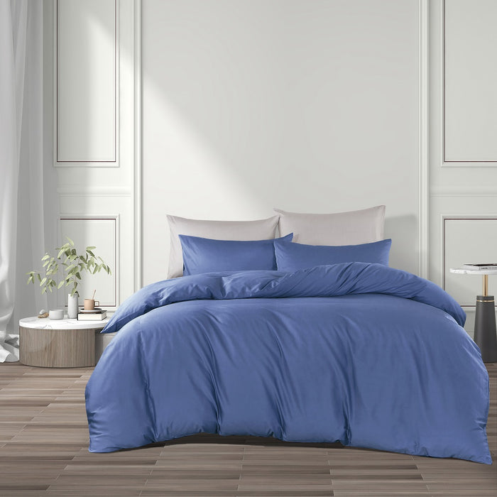 Epitex 100% Pure Cotton 1200TC Solid Color | fitted sheet set | bedsheet (CLS732 Blue Dawn)