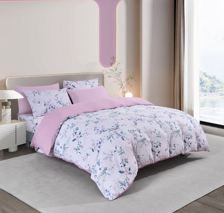 (New Arrival) Epinova Cozycool Print 1200TC Bedsheet Set (Garden Haven) | Fitted Sheet Set | Ultra Cooling