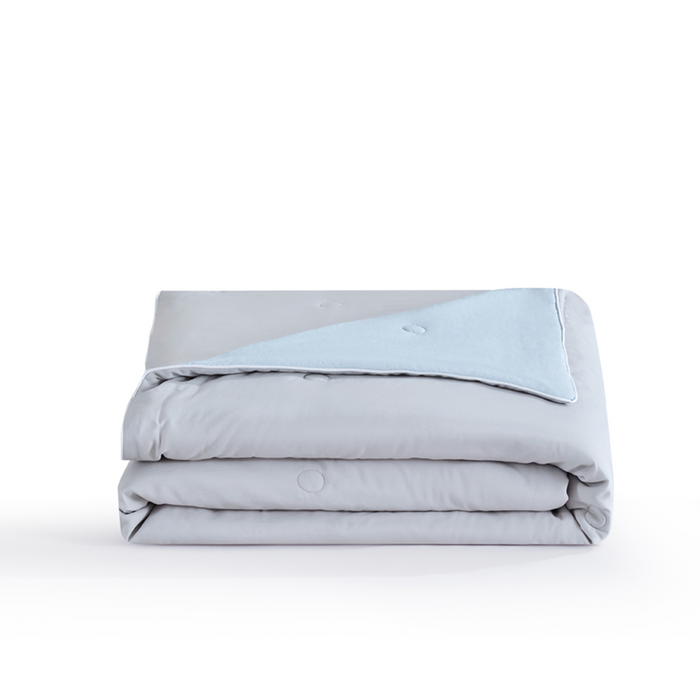 Epinova Cozycool Solid Silver/Blush Blue Reversible Blanket | Ultra Cooling | Single | Queen