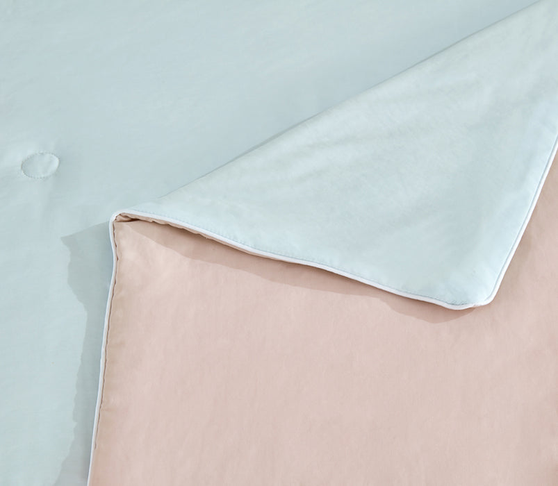 Epinova Cozycool Solid Sky Blue/Pink Nude Reversible Blanket | Ultra Cooling | Single | Queen