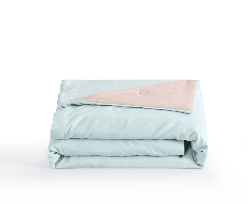 Epinova Cozycool Solid Sky Blue/Pink Nude Reversible Blanket | Ultra Cooling | Single | Queen