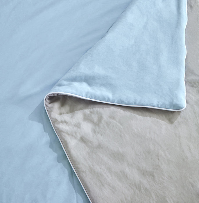 Epinova Cozycool Solid Soft Blue/Cloud Grey Reversible Blanket | Ultra Cooling | Single | Queen