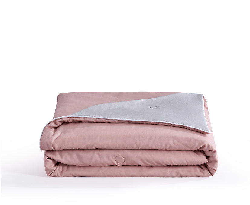 Epinova Cozycool Solid Red Sand/Cloud Grey Reversible Blanket | Ultra Cooling | Single | Queen