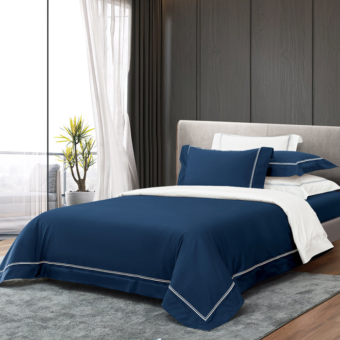 Epitex Hotel Collection 1200TC 100% Egyptian Cotton Bedsheet Set (Midnight Blue)| Bedset