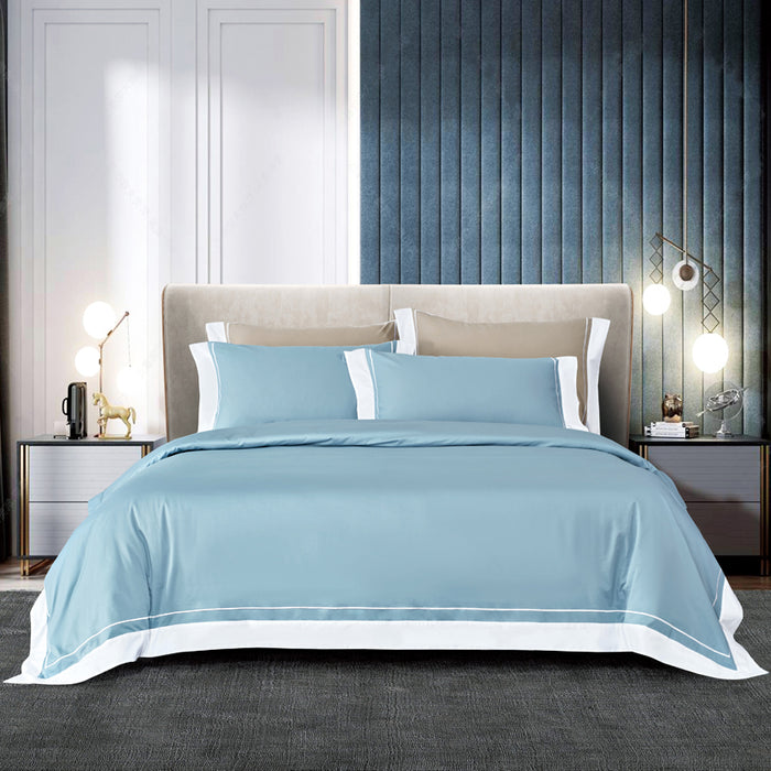 Epitex Hotel Collection 1200TC 100% Egyptian Cotton Bedsheet Set (Calm Blue)| Bedset