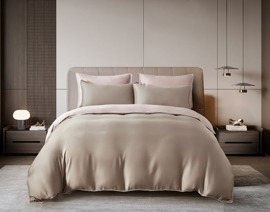 EPITEX HOMME TENCEL MAISON FERN 1600TC Bedsheet Set | Fitted Sheet | Bedding Set (PINE CONE / FRENCH PINK)