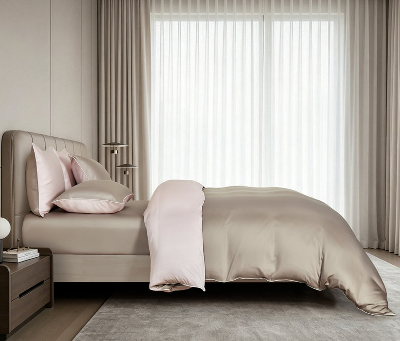EPITEX HOMME TENCEL MAISON FERN 1600TC Bedsheet Set | Fitted Sheet | Bedding Set (PINE CONE / FRENCH PINK)
